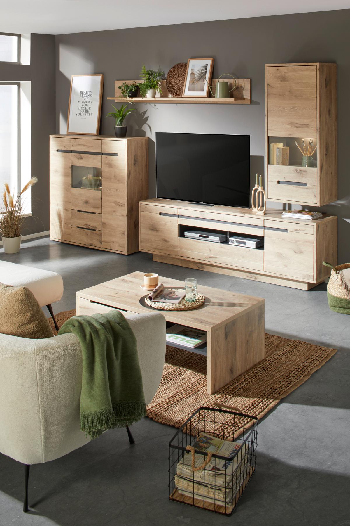 Tv-elem Bellano - Modern, faalapú anyag (205/63/44cm) - Mömax