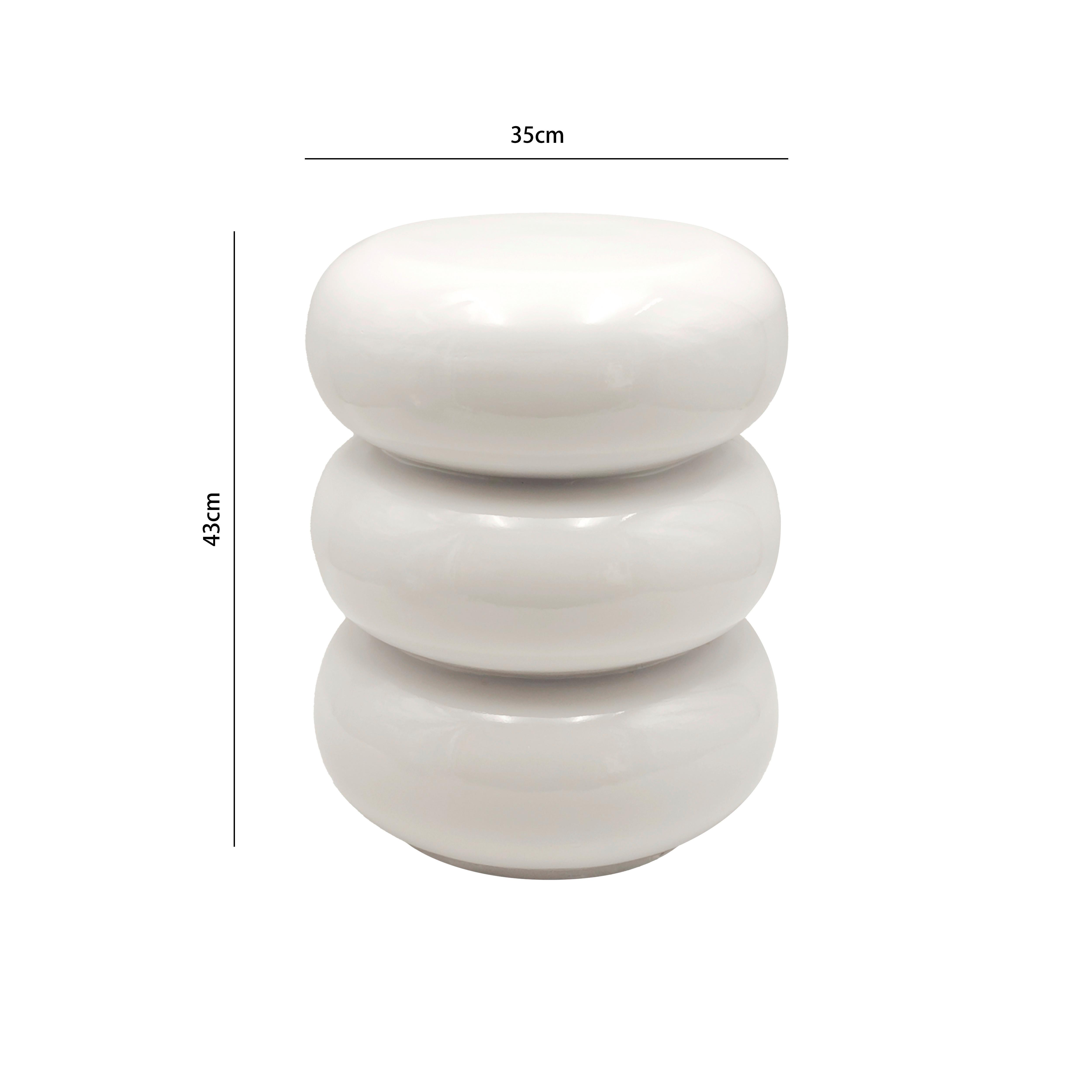 Masă auxiliară HOLLY -TREND- - alb, Lifestyle, piatră (35/43/35cm) - Premium Living