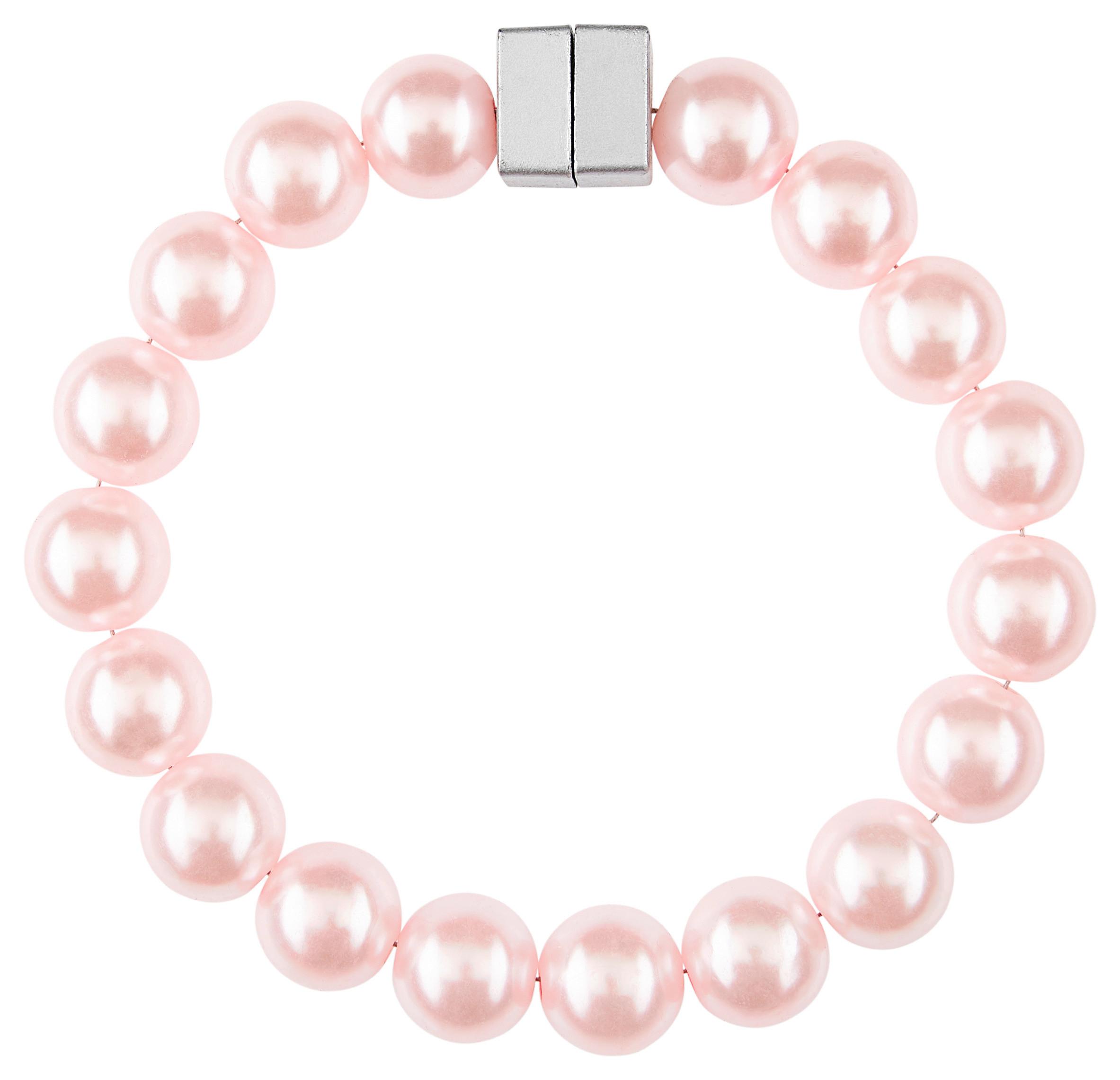 Raffhalter Perlenkette in Rosa - Rosa, Romantik / Landhaus, Kunststoff (29cm) - Modern Living