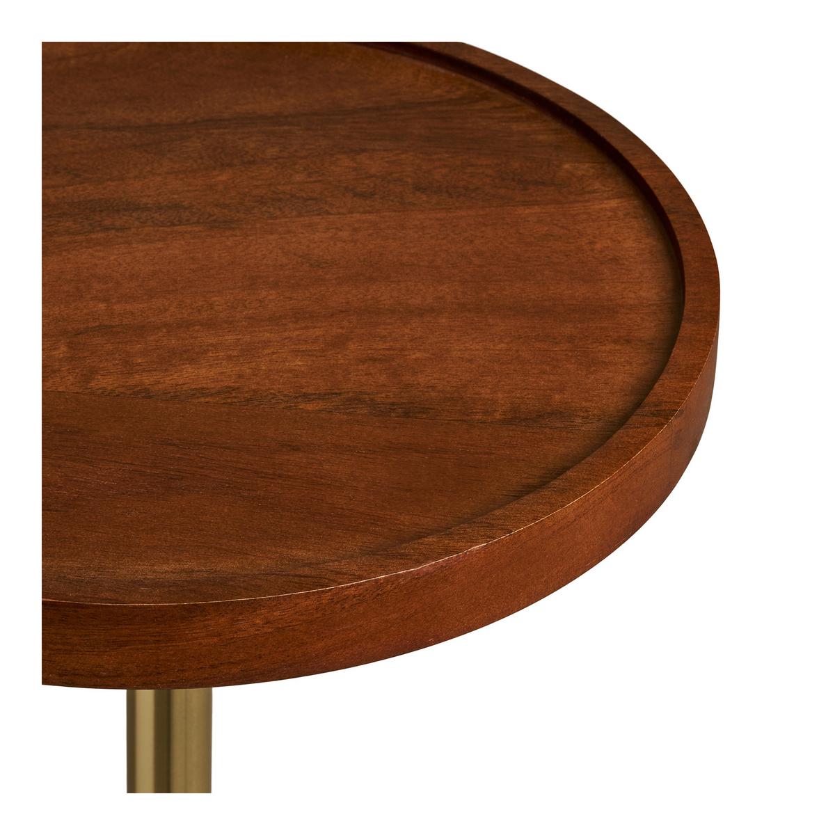Beistelltisch Sirone Echtholz/Schwarz - Schwarz/Braun, Design, Holz/Metall (30/30/56cm) - MID.YOU