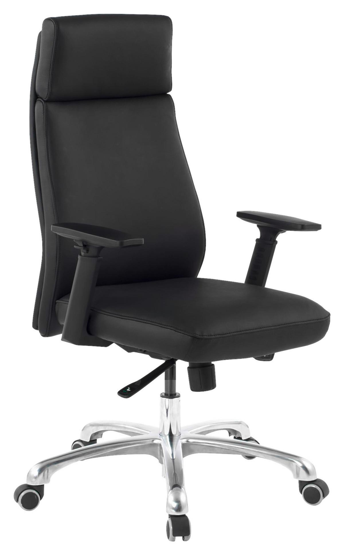 Vrtljivi Stol Porto - črna/barve aluminija, Moderno, kovina/umetna masa (67,5/117,5/67,5cm) - MID.YOU