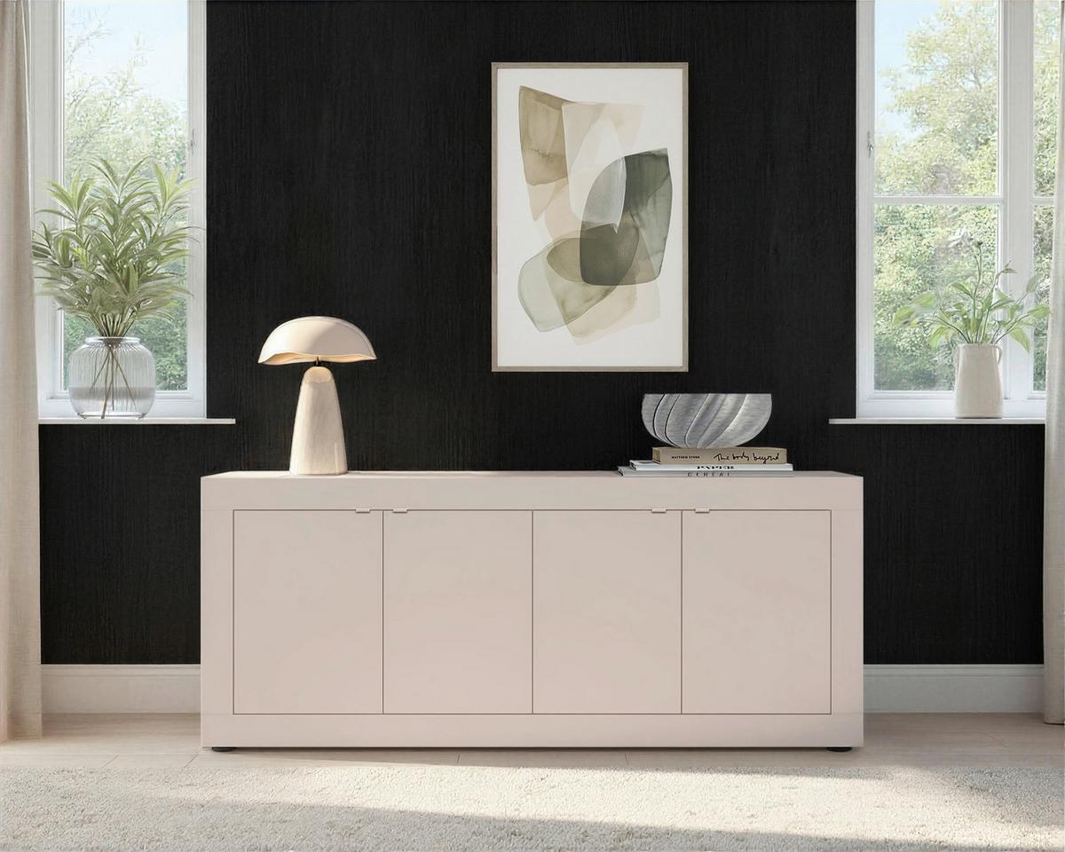 Široka Komoda Basic, Kašmir - kašmir/črna, Design, kovina/umetna masa (207/86/43cm) - MID.YOU