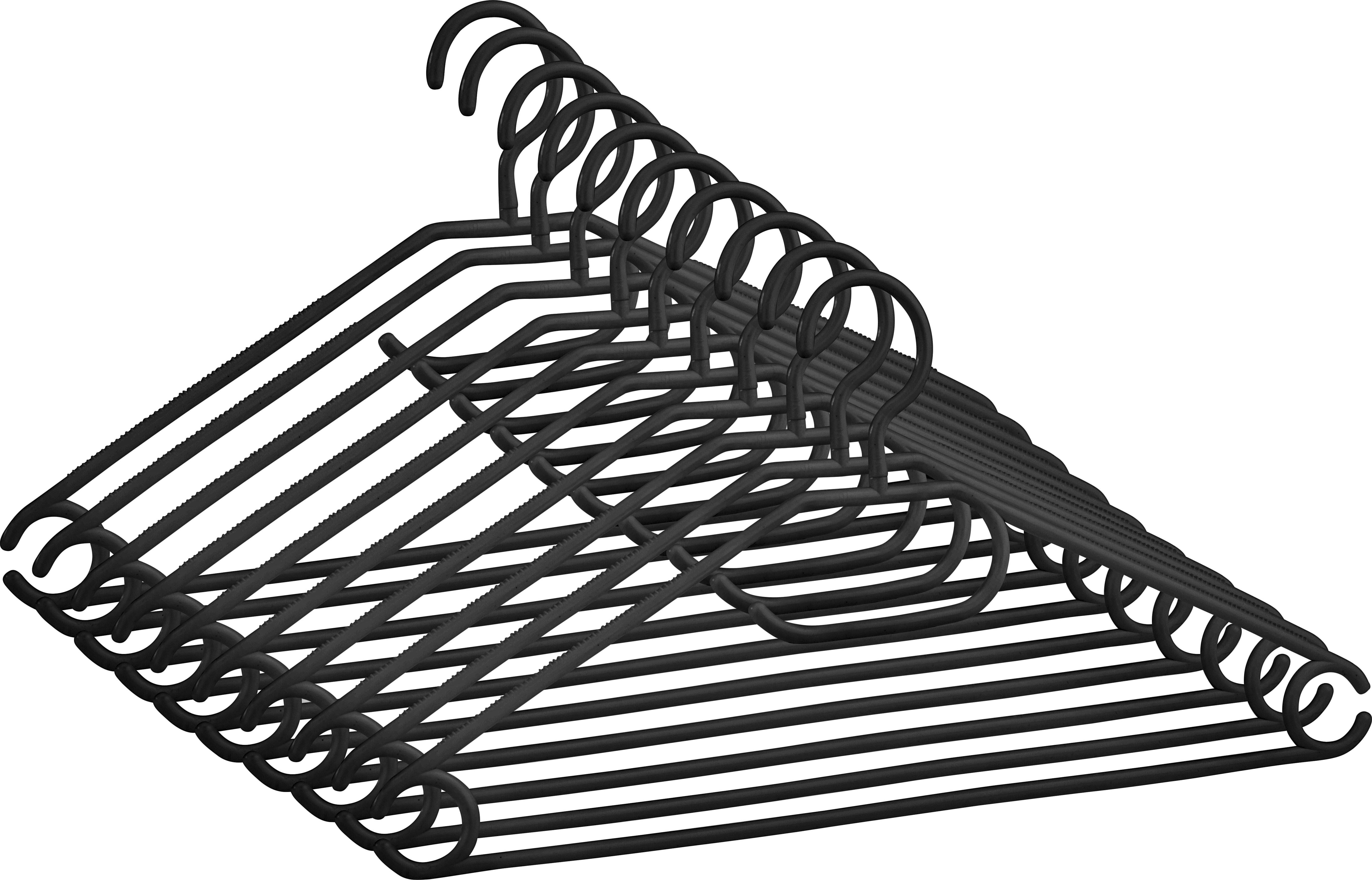 Set Obešalnikov Clara - črna, umetna masa (40,8/20,5cm) - Based