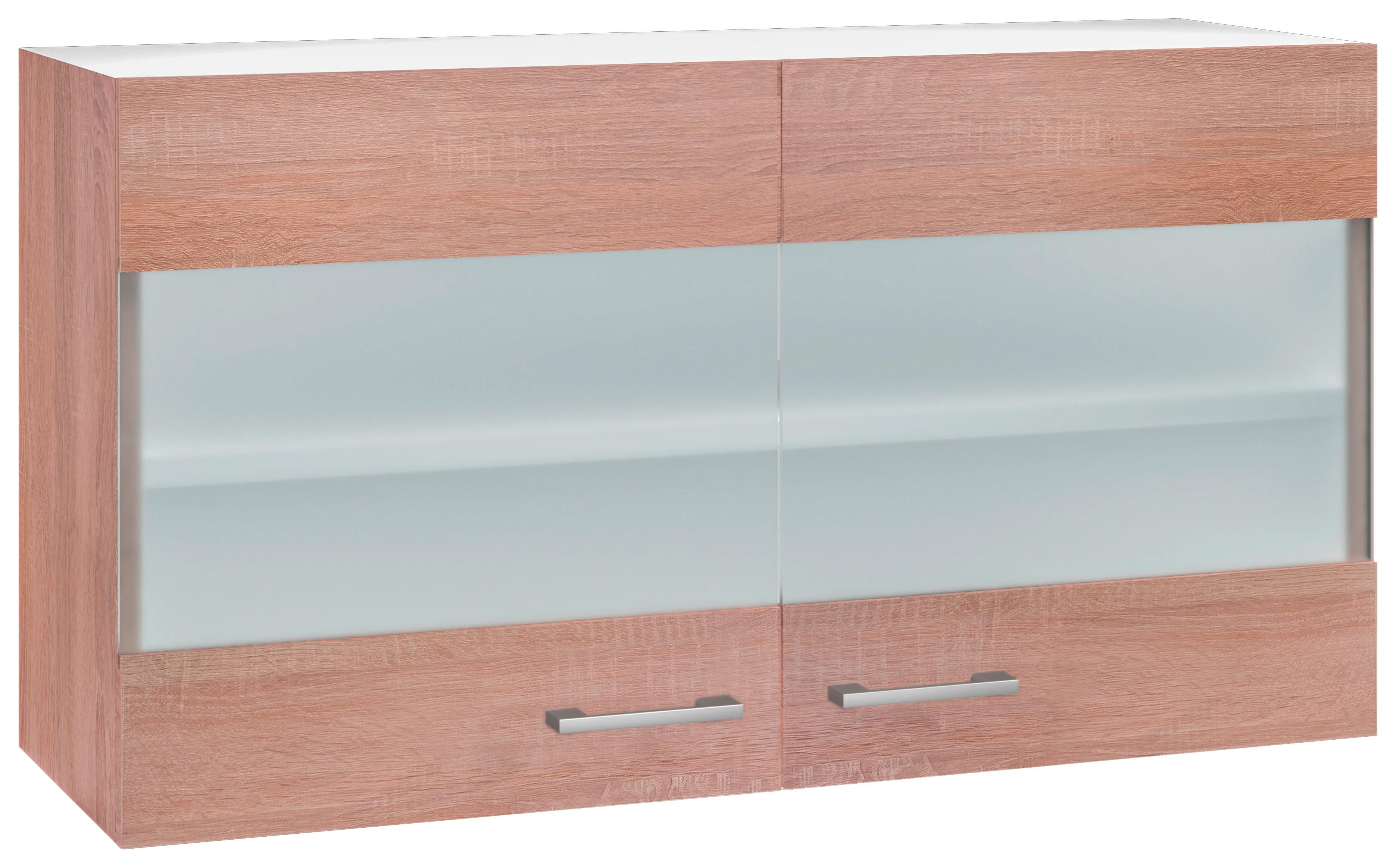 Kuhinjska Zgornja Omarica Samoa, Barva Hrasta - bela/barve aluminija, Konvencionalno, umetna masa/leseni material (100/54,8/32cm)