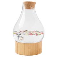 Getränkespender Bamboo in Naturfarben ca. 9,5 l - Transparent/Naturfarben, Modern, Glas/Holz (27,5/44cm) - Zandiara