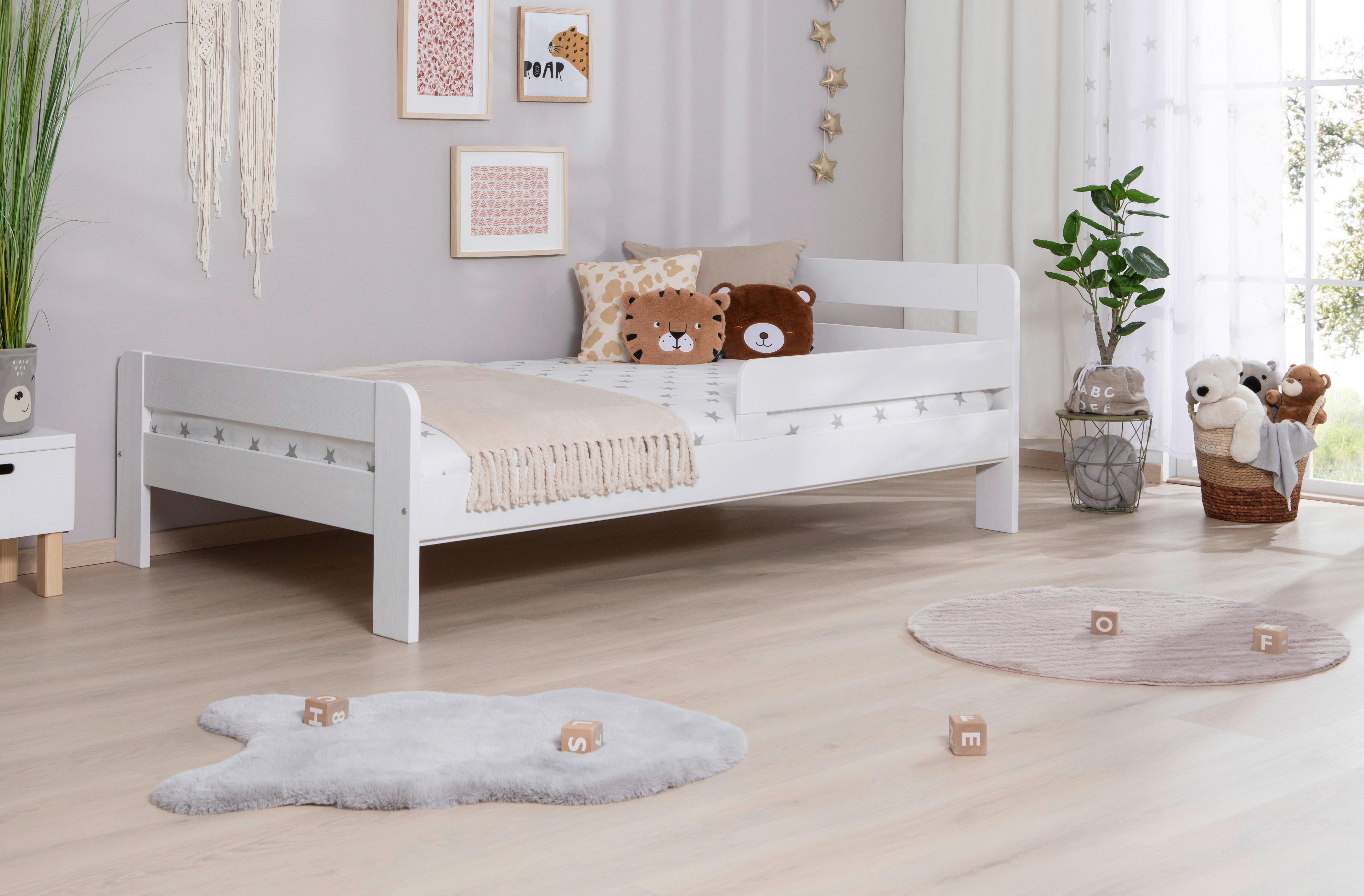 Bett Bennet mit Rausfallschutz ca. 120x200 cm Weiß - Weiß, MODERN, Holz (120/200cm) - MID.YOU