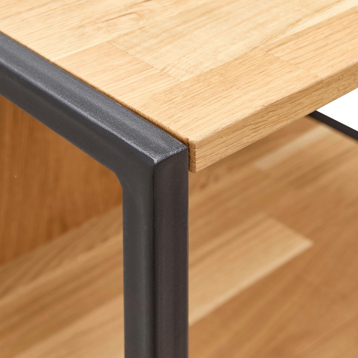 Regal Albero Naturfarben - Schwarz/Naturfarben, MODERN, Holz/Metall (50/200/38cm) - Premium Living