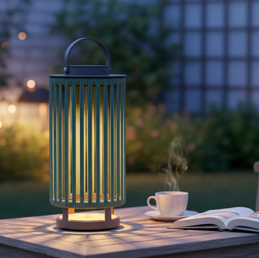 Solarleuchte Madonna Grün Solar Schnurgeflecht - Grün, MODERN, Textil/Metall (22/45/22cm) - Bessagi Garden