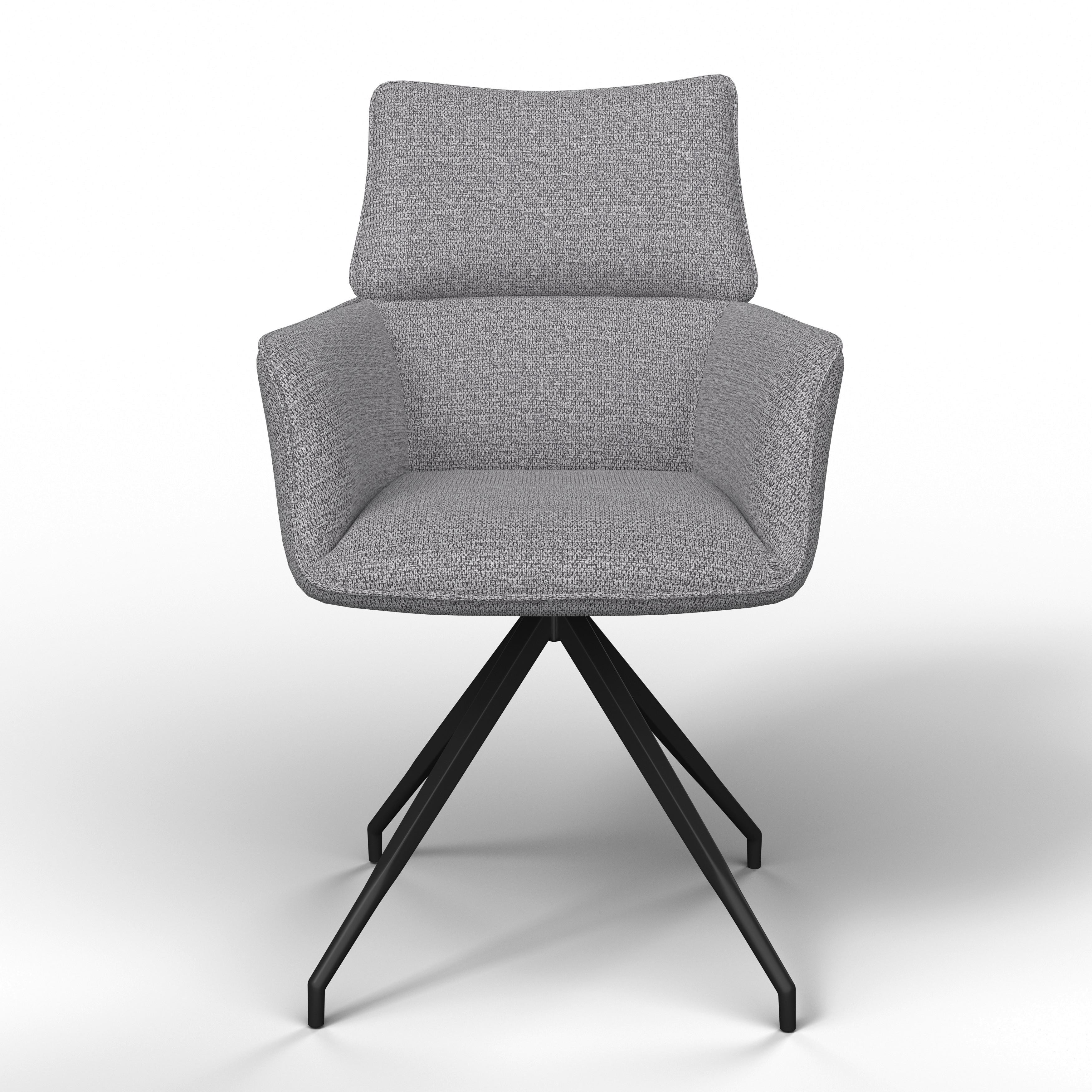 STOL MED ARMSTÖD PAOLO - grå/svart, Modern, metall/trä (57/89/62cm) - Bessagi Home