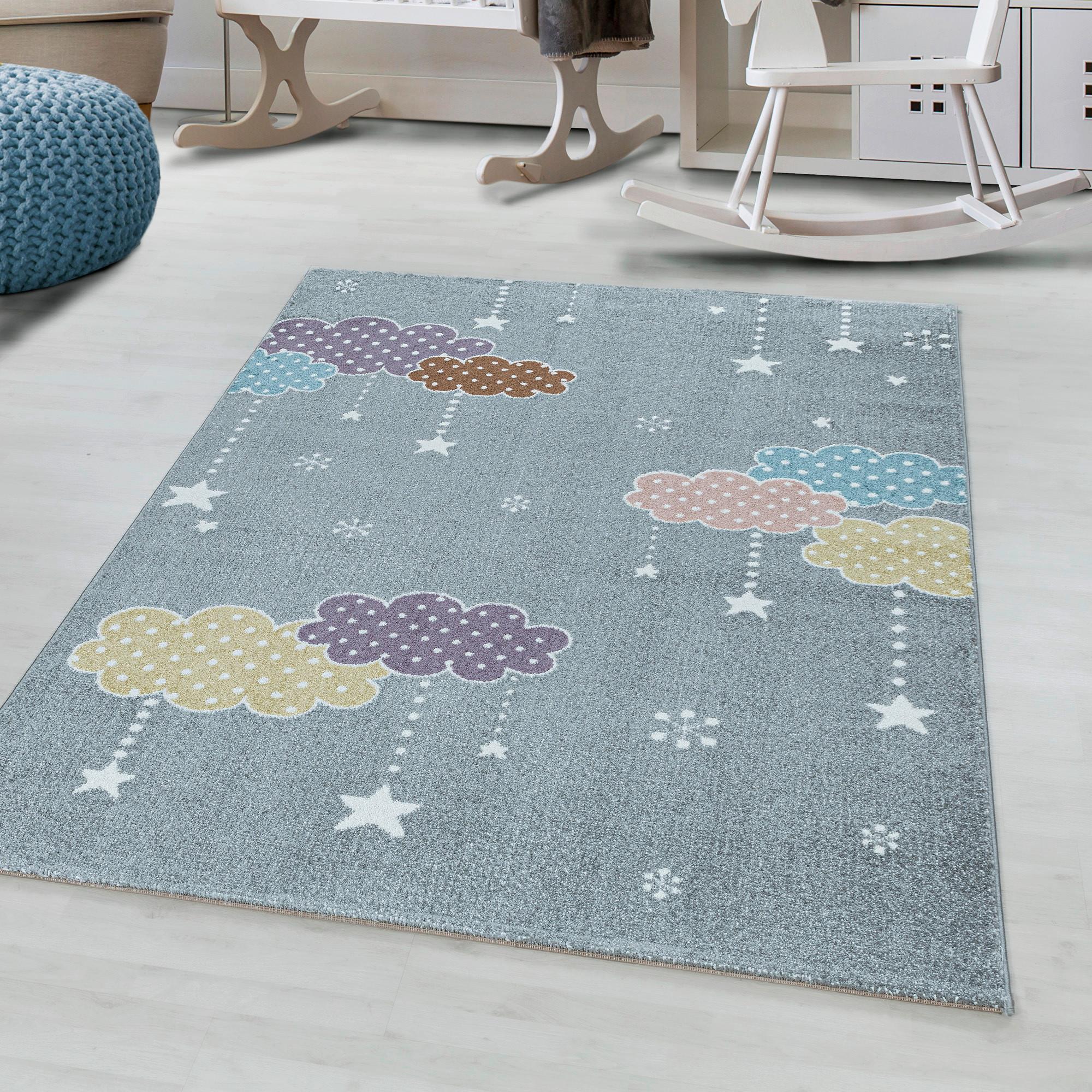 Kinderteppich Lucky Grau ca. 80x150cm - Grau, Trend, Textil (80/150cm)