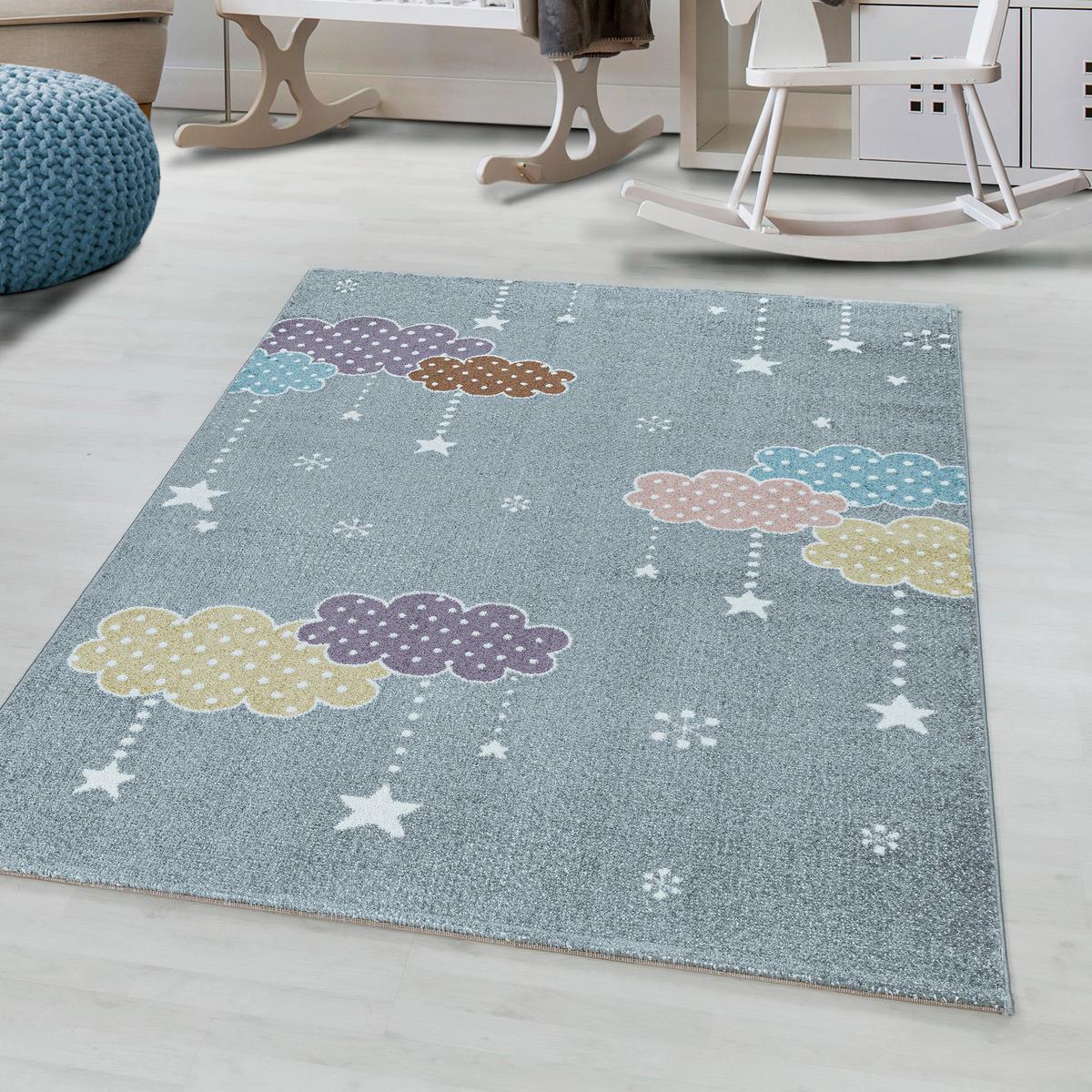 Kinderteppich Lucky Grau ca. 80x150cm - Grau, Trend, Textil (80/150cm)