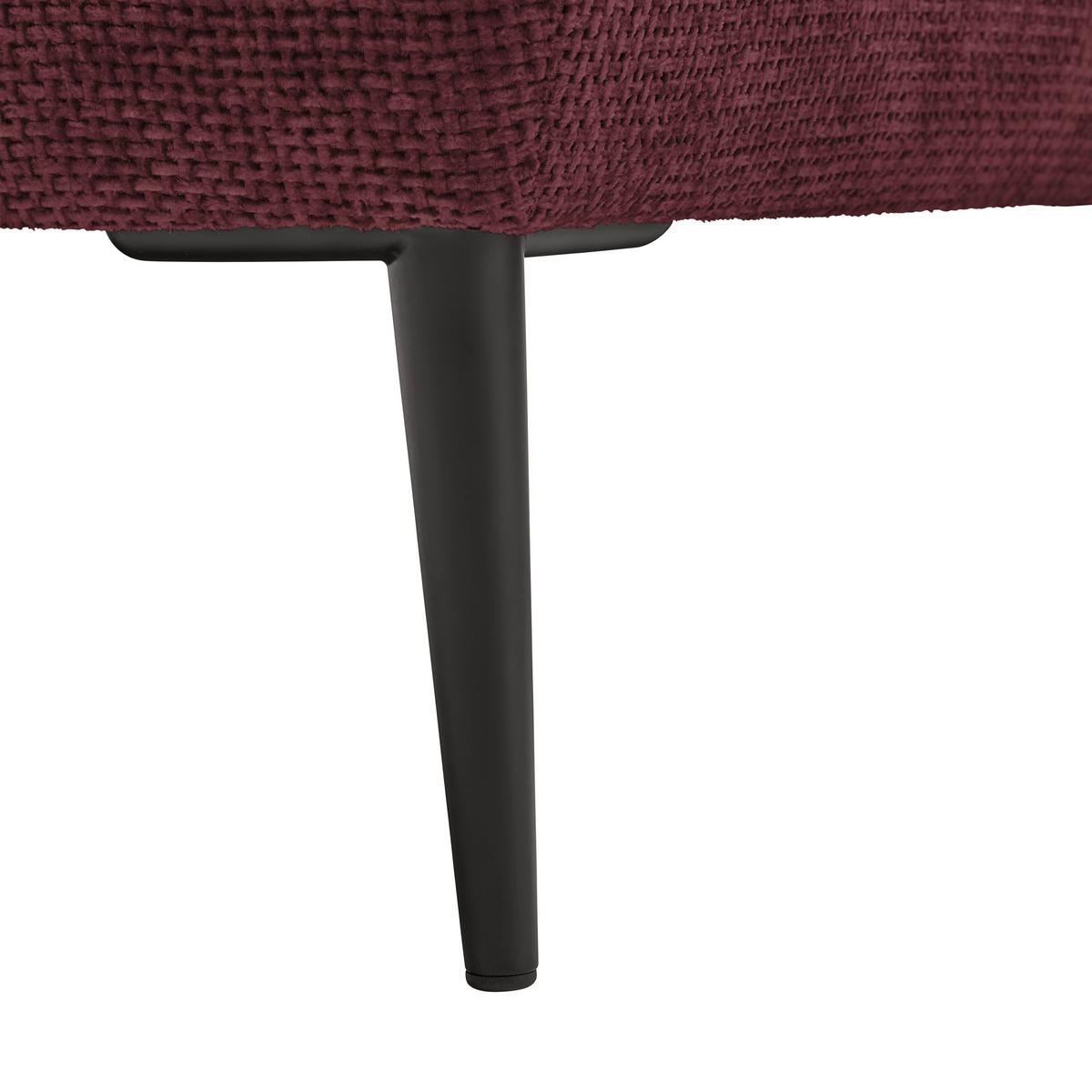 Ecksofa Custom Bordeaux - Bordeaux/Schwarz, MODERN, Textil/Metall (164/85/255cm) - Mömax