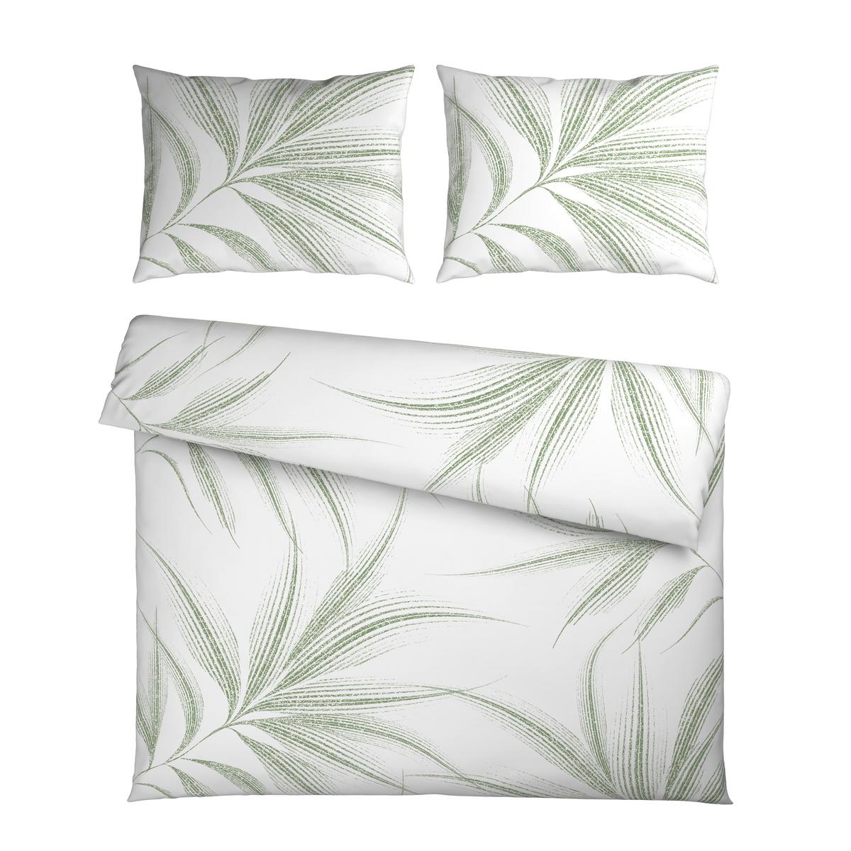 Posteljina Melefa Xxl 200x200/2x60x80cm - bijela/zelena, Konvencionalno, tekstil (200/200cm) - Mömax