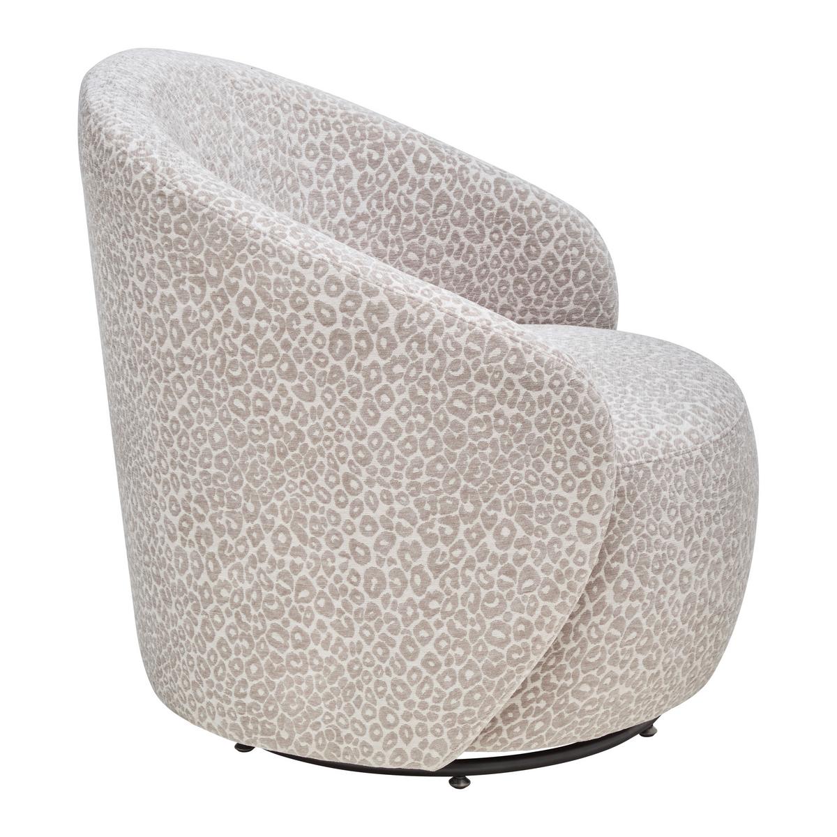Designsessel Baca Beige/Schwarz drehbar - Beige/Schwarz, LIFESTYLE, Holz/Textil (73/73/78cm) - Mömax