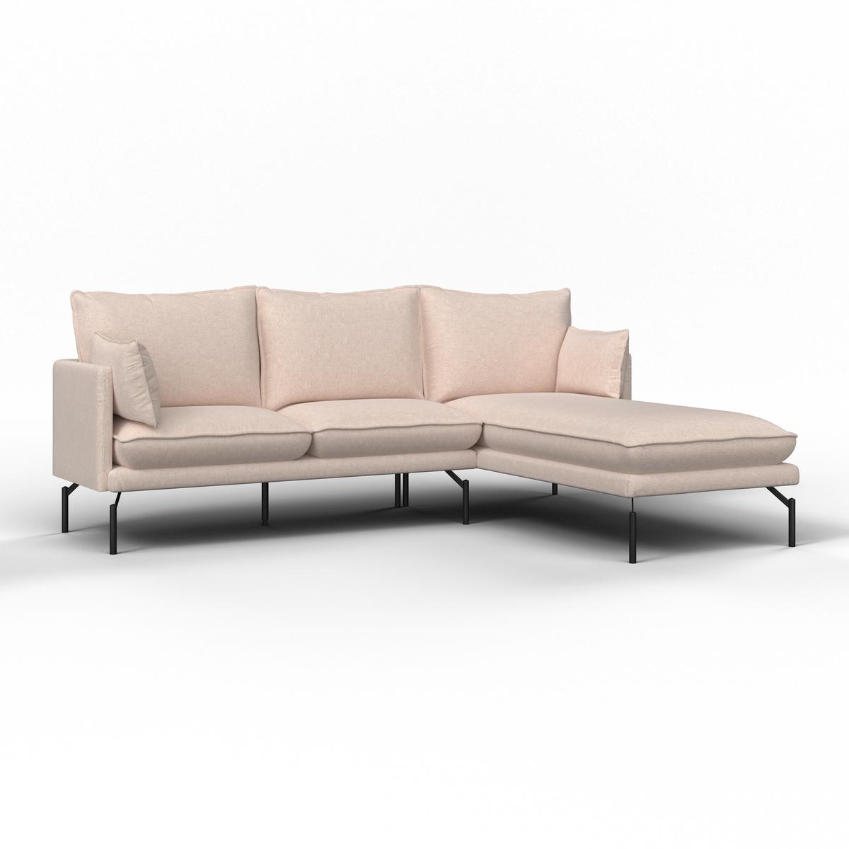Sedežna Garnitura Rosa, Nežno Roza/bež - črna/bež, Moderno, kovina/tekstil (226/84/163cm) - Bessagi Home