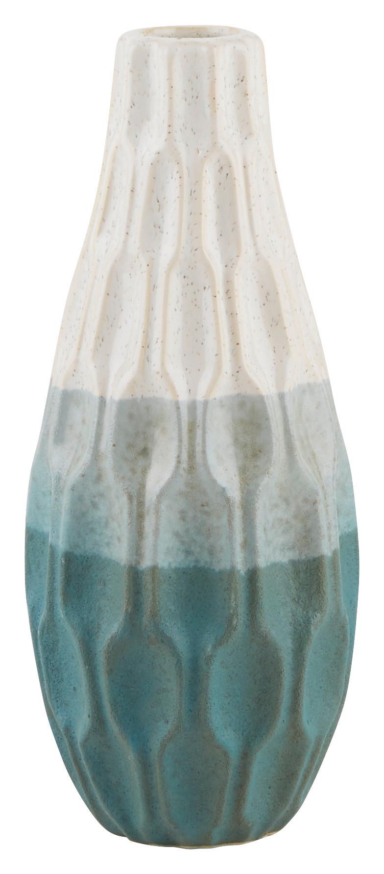 Vaza Inma I -Paz- - krem barve/zelena, Basics, keramika (15/35cm) - Premium Living