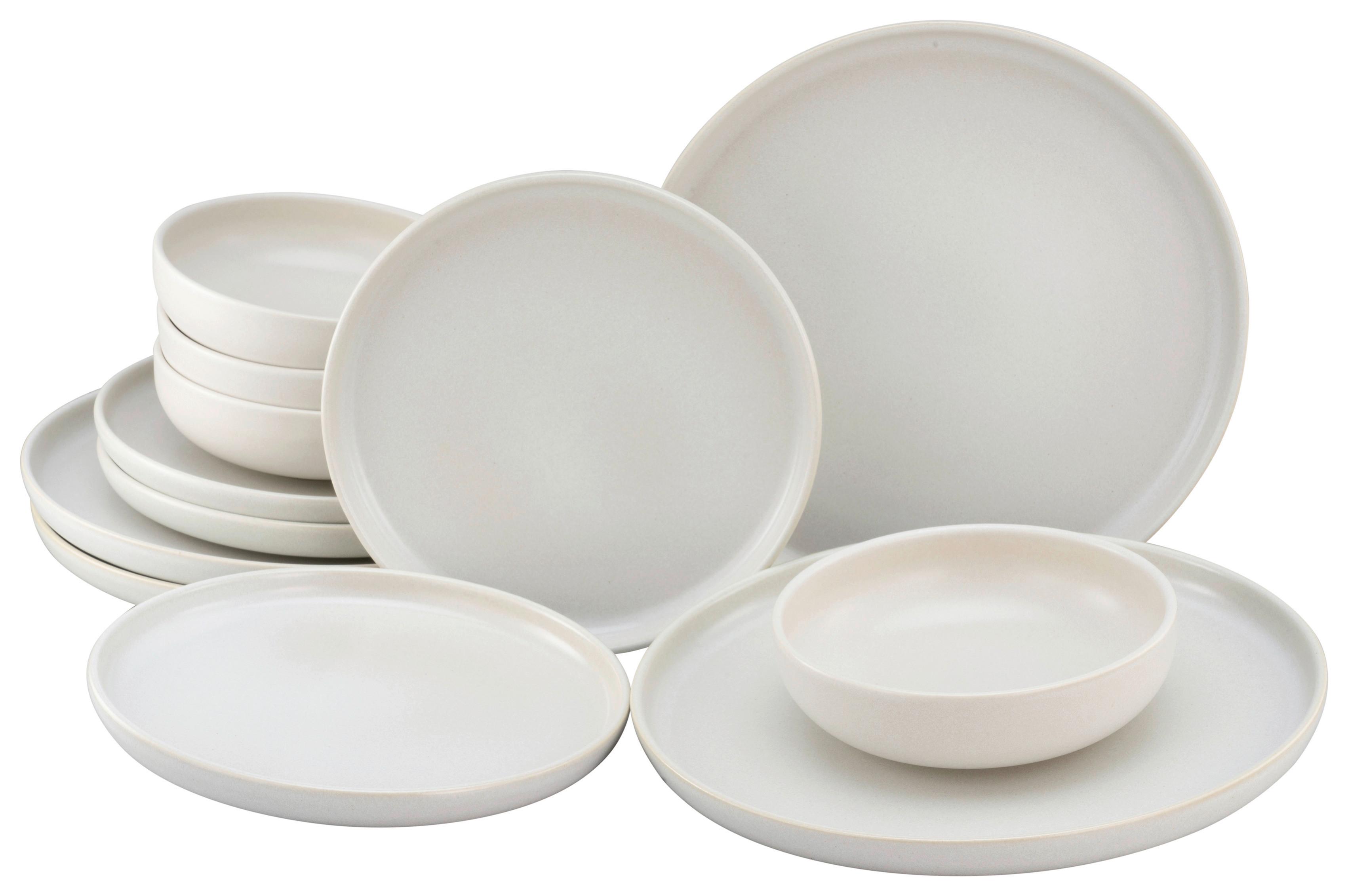 ZASTAWA STOŁOWA UNO OFFWHITE - biały, Basics, ceramika - Creatable
