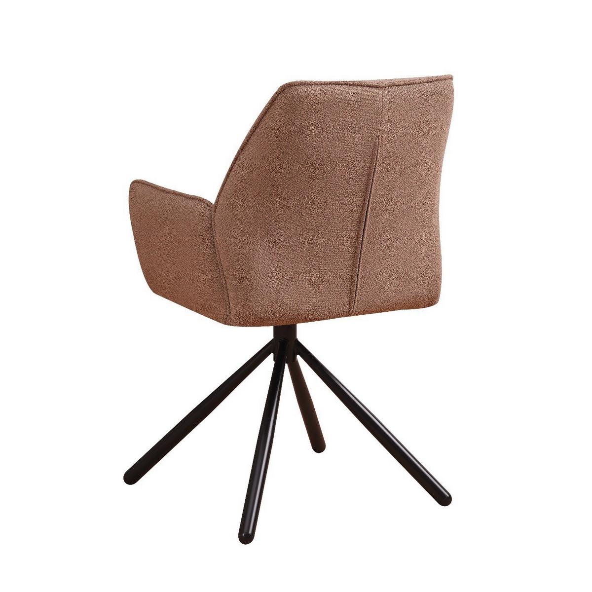 Armlehnstuhl-Set Reims ca. 56x97 cm 2er Set Taupe - Taupe/Schwarz, Design, Textil/Metall (56/97/52,5cm) - MID.YOU