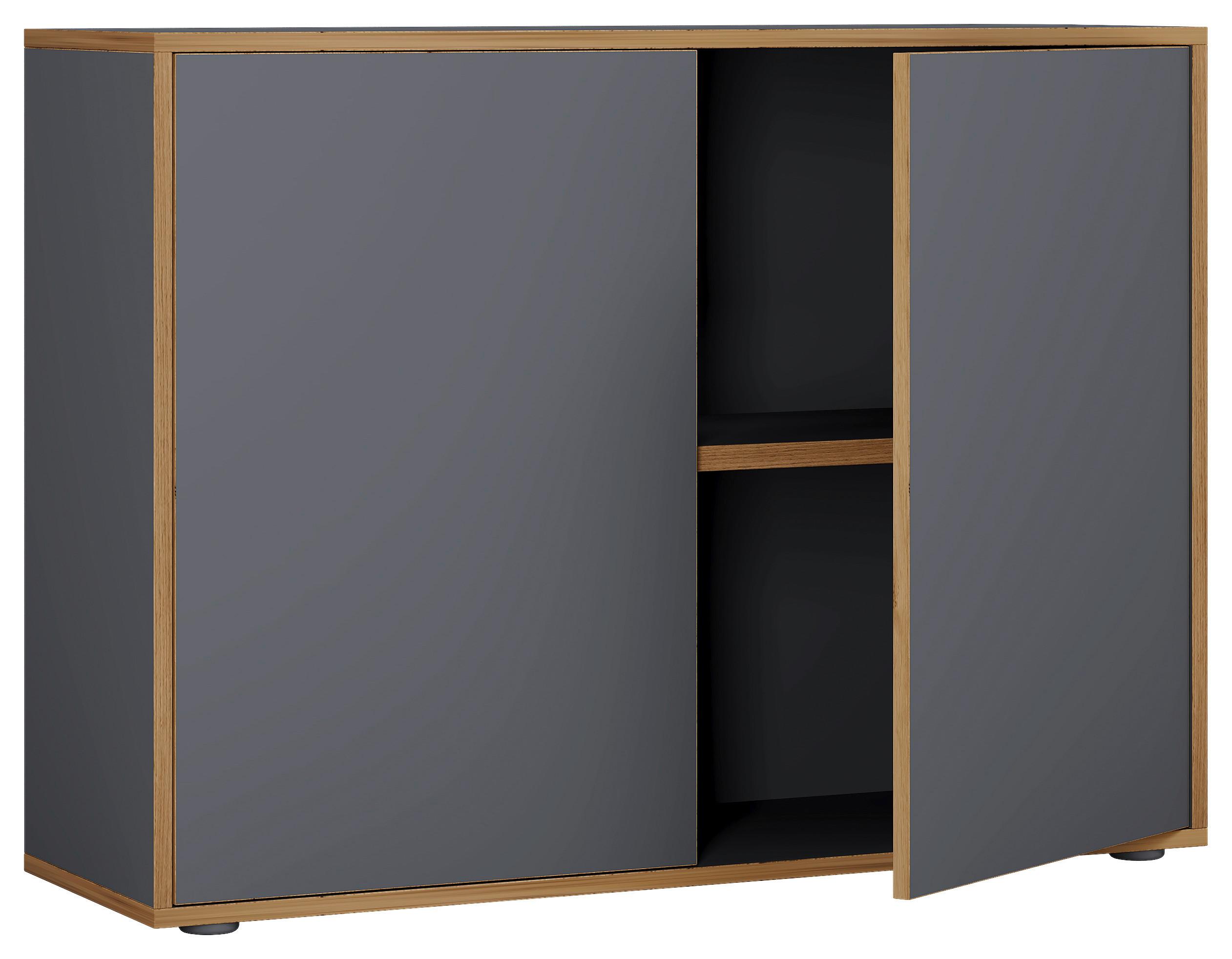 Aktenschrank Salia B100 - Honigeiche/Anthrazit, Design, Holzwerkstoff (100/74/33cm) - P & B