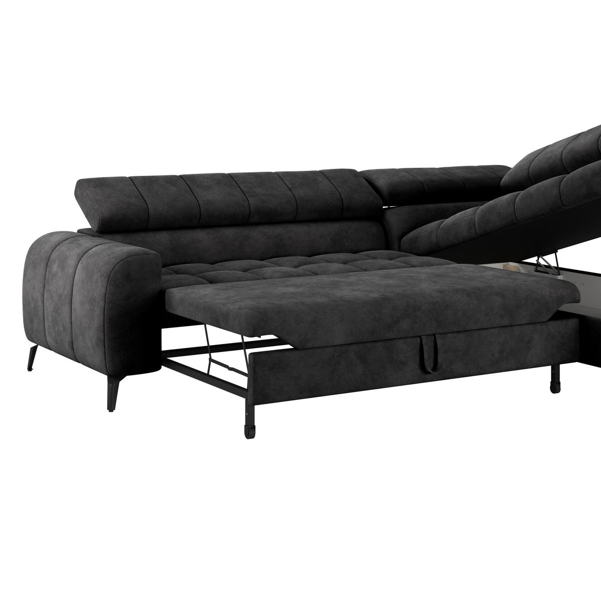 Kutna Garnitura Volf - crna, Trend, tekstil/metal (261/203cm)