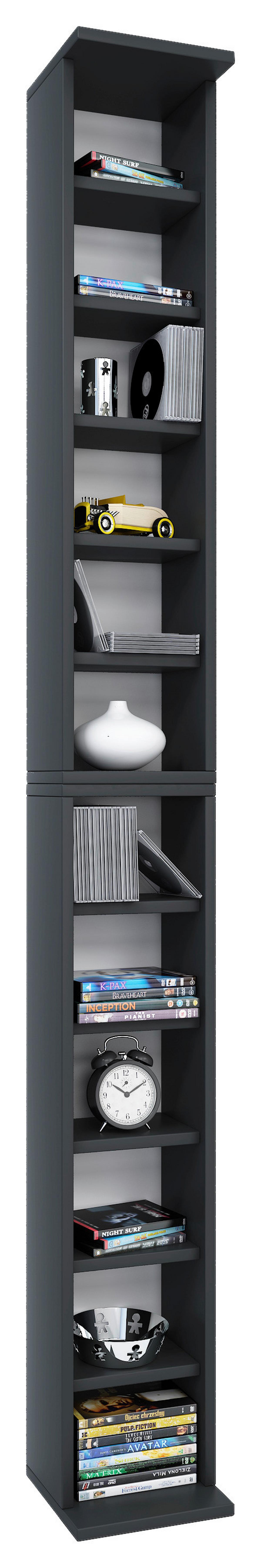 CD-Regal Bigol in Schwarz, B: 21 cm - Schwarz, Basics, Holzwerkstoff (21/183/20cm) - MID.YOU