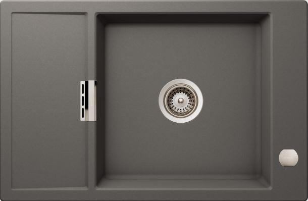 Einbauspüle Mono D-100XS in Silverstone - Grau, MODERN, Stein (77/50cm) - Schock