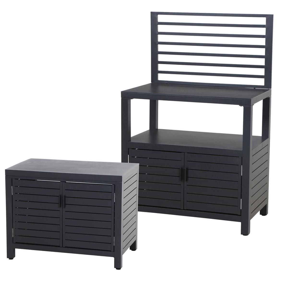 Outdoorküche Anthrazit 2-tlg. - Anthrazit, Basics, Metall (180/70,5/56cm) - Siena Garden