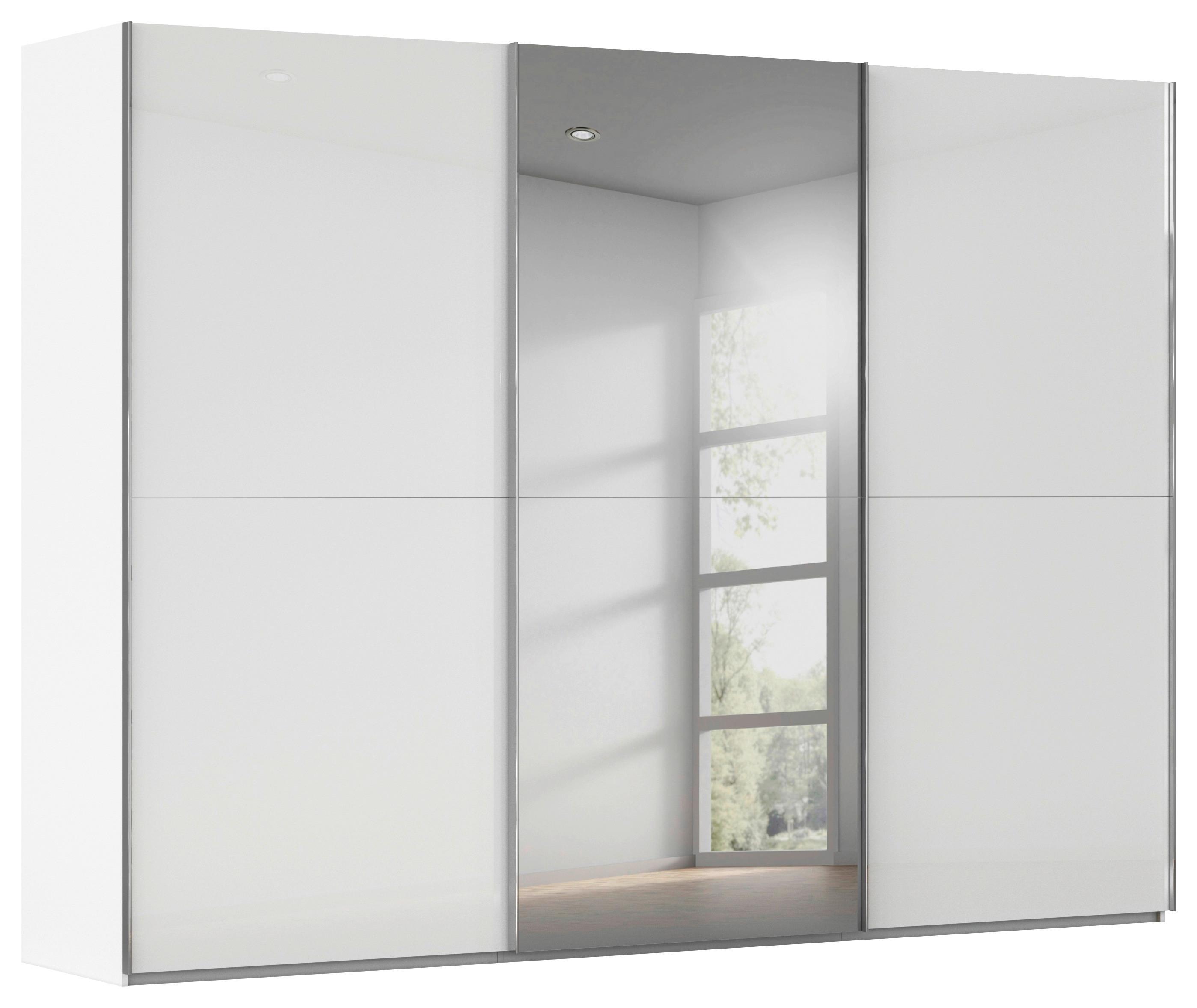 DULAP USI CULISANTE FIFTY - alb/gri, Konventionell, material pe bază de lemn (300/222/66cm) - Premium Living