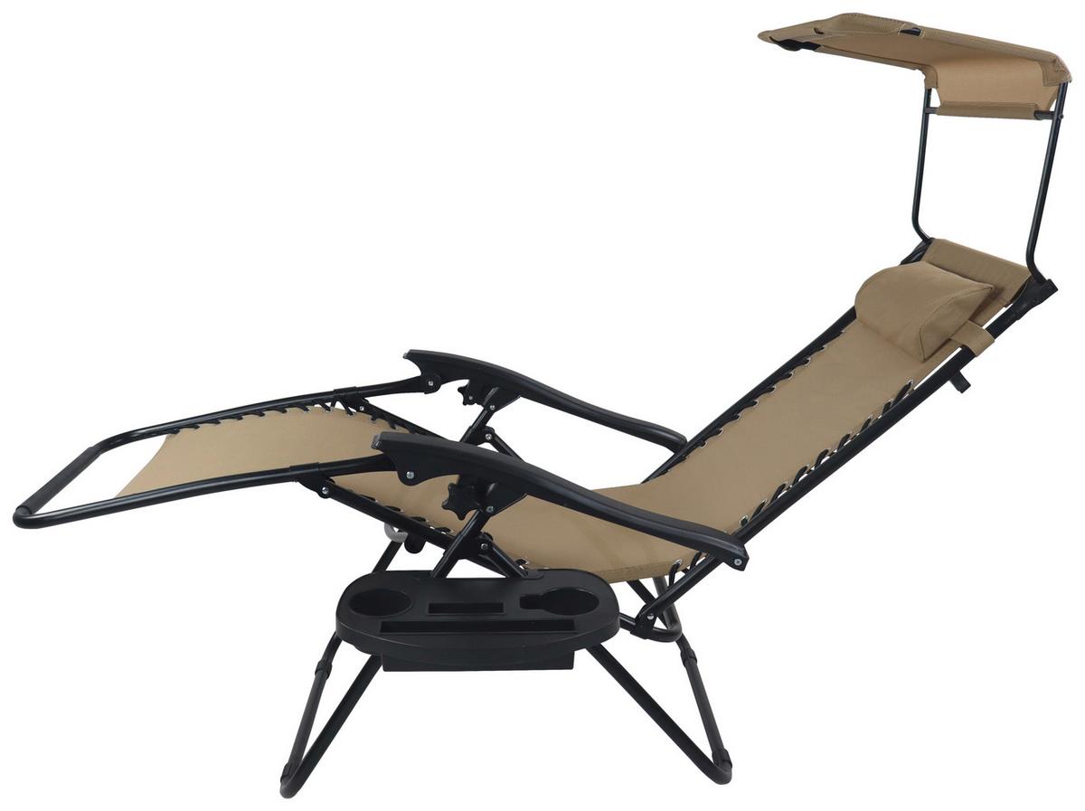 GARTENLIEGE MALTOSA XL - Beige, Modern, Textil/Metall (64/133/91cm) - Gardenson