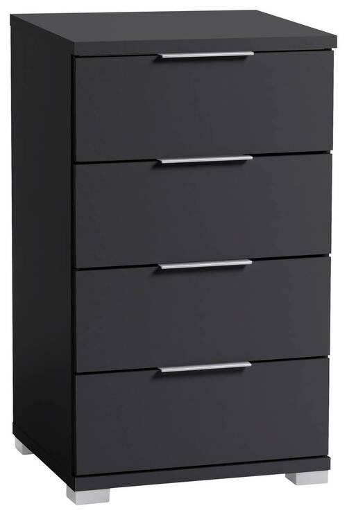 SZAFKA NOCNA CZARNA - kolor srebrny/czarny, Basics (46/79/42cm) - P & B