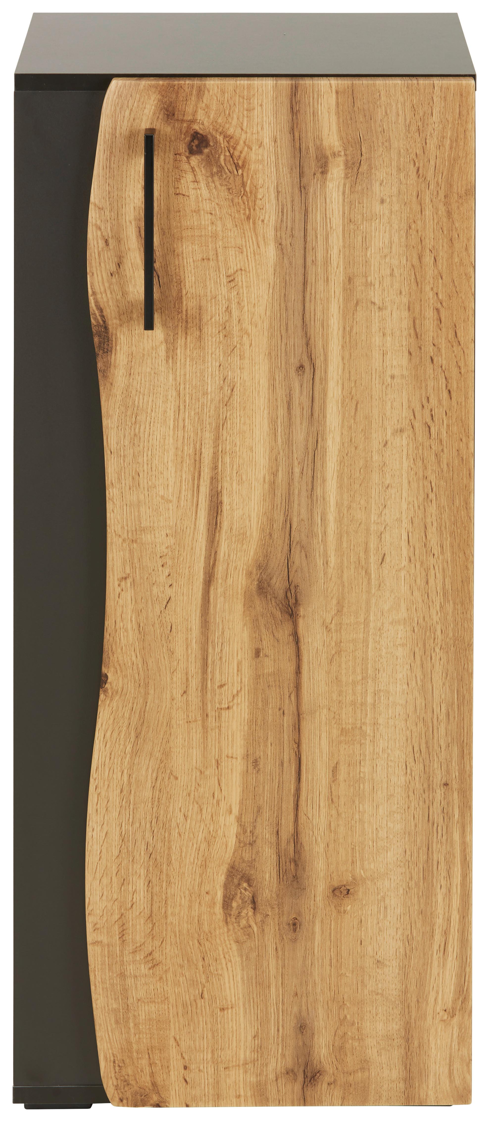 Spodnja Omarica Timber, Hrast, Temno Siva - Moderno, kovina/umetna masa (40/94/35cm) - Premium Living