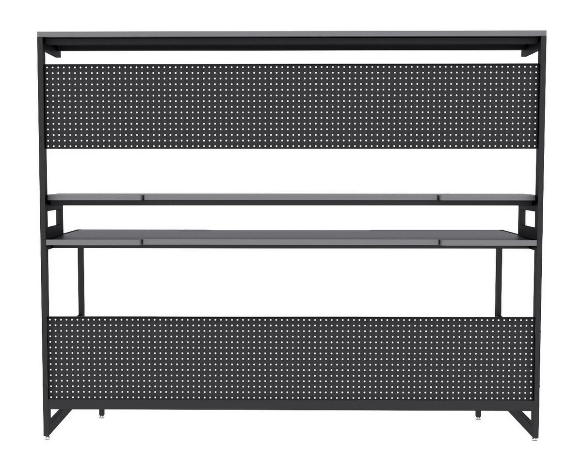 Schreibtisch Metall Schwarz - Schwarz, Design, Holzwerkstoff/Metall (180/70/148cm) - Livetastic