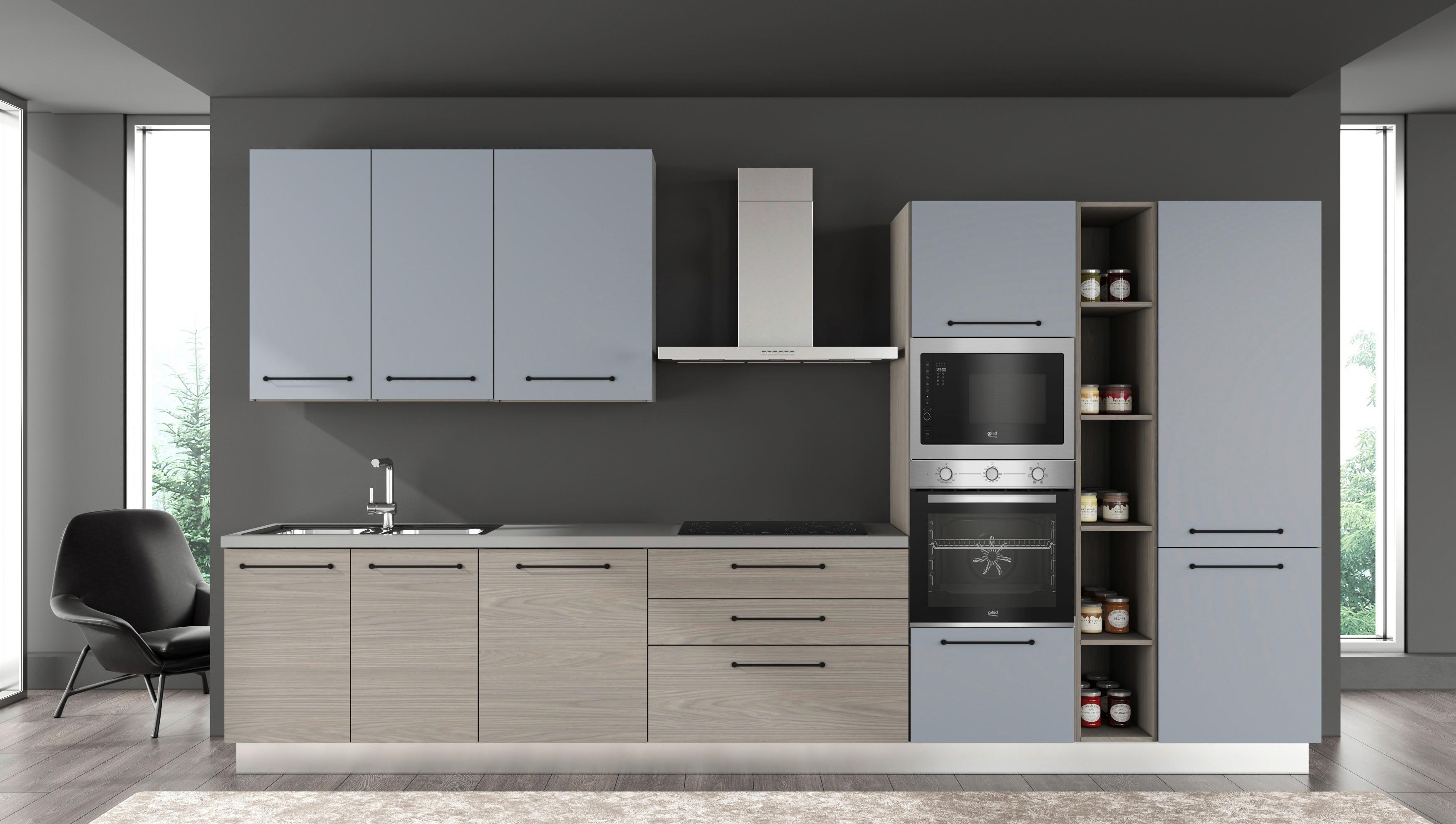 Blok Kuhinja S Aparatima Line 390 - siva/hrast sivi, Konvencionalno, drvo/metal (390/216-240/60cm) - Mömax