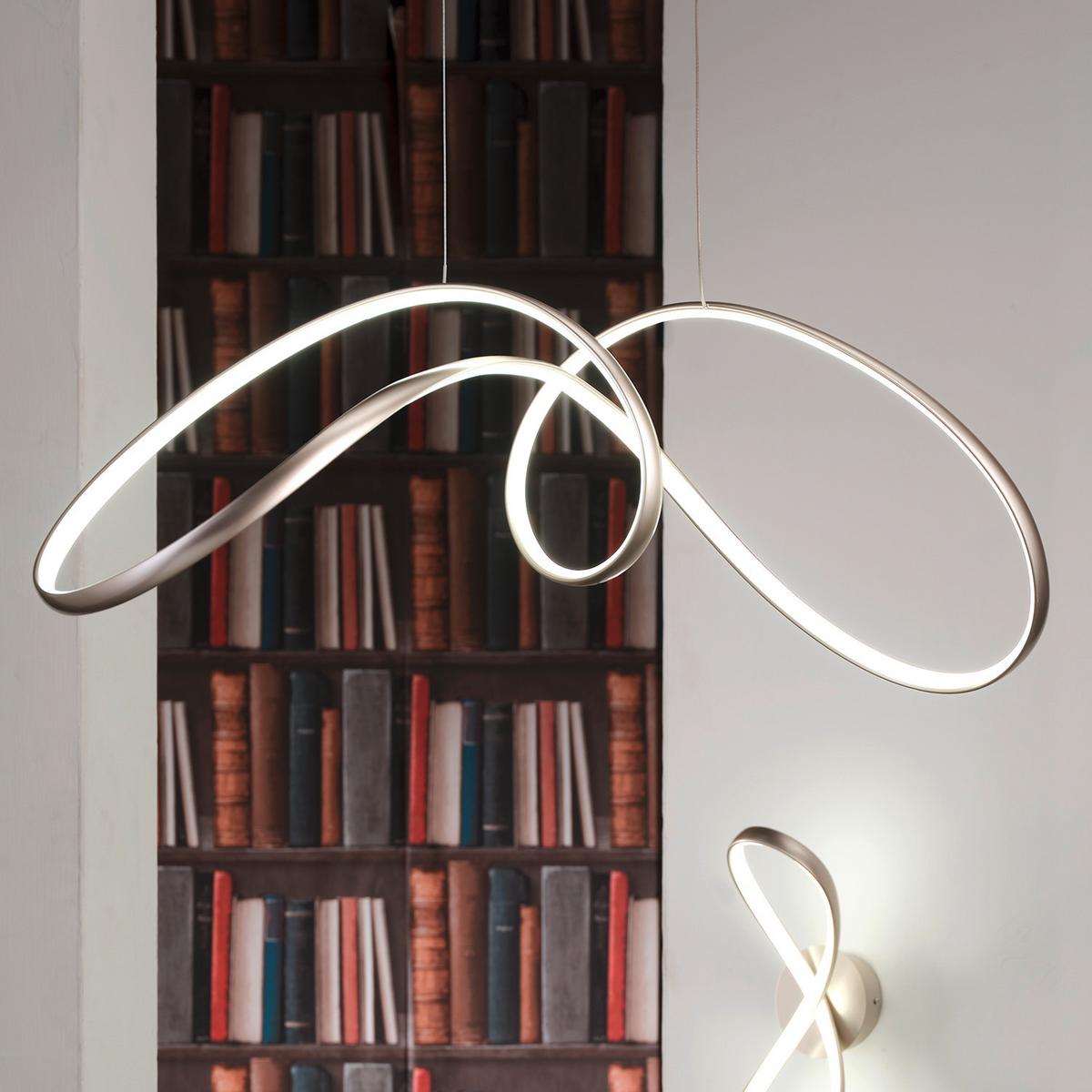 LED-Hängeleuchte Infinity Silberfarben max. 50 Watt - Silberfarben, Design, Metall (92/29/120cm)