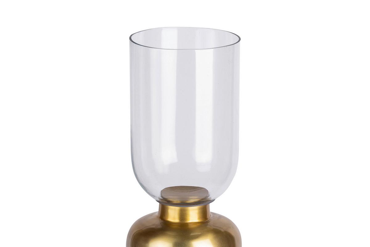 KERZENSTÄNDER SHANTI - Goldfarben, Trend, Glas/Stein (19/63,5/63.5cm) - Kayoom