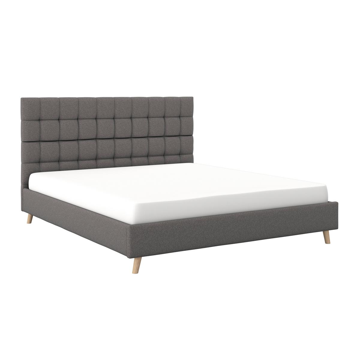 Polsterbett Cesaro ca. 180x200 cm Grau - Naturfarben/Grau, MODERN, Holz/Textil (180/200cm) - Bessagi Home