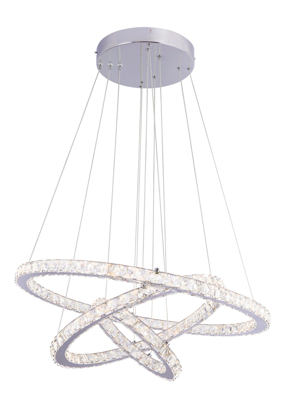 Viseča Led-svetilka Lori, S Sijalko - barve kroma/prozorno, Konvencionalno, kovina/steklo (70/120cm)