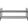 Schuhregal in Schwarz mit 2 ablagen - Schwarz, Metall (93/38/35cm) - MÖMAX modern living