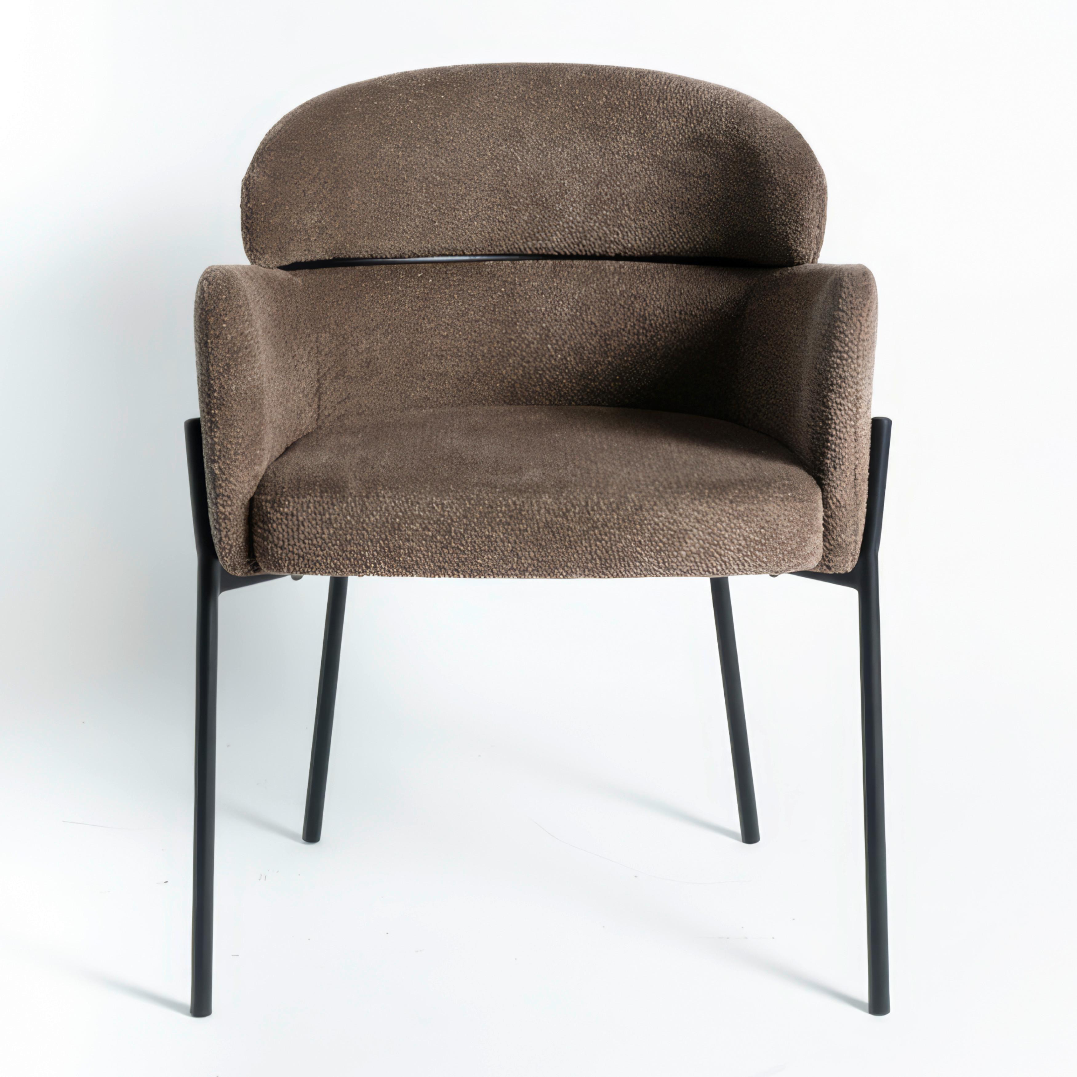 STOL MED ARMSTÖD CHLOE - brun/svart, Modern, metall/textil (62/79/59,5cm) - Bessagi Home
