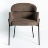 STOL MED ARMSTÖD CHLOE - brun/svart, Modern, metall/textil (62/79/59,5cm) - Bessagi Home