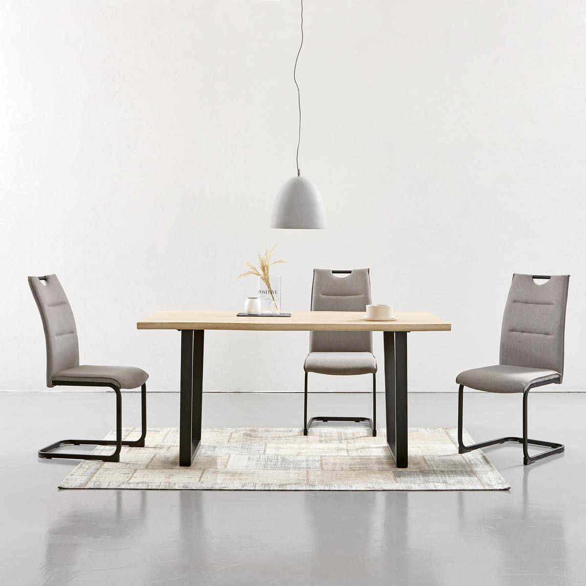 STÓŁ DO JADALNI CAIN - kolor dębowy/czarny, Design, materiał drewnopochodny/metal (160/90/76cm) - MID.YOU