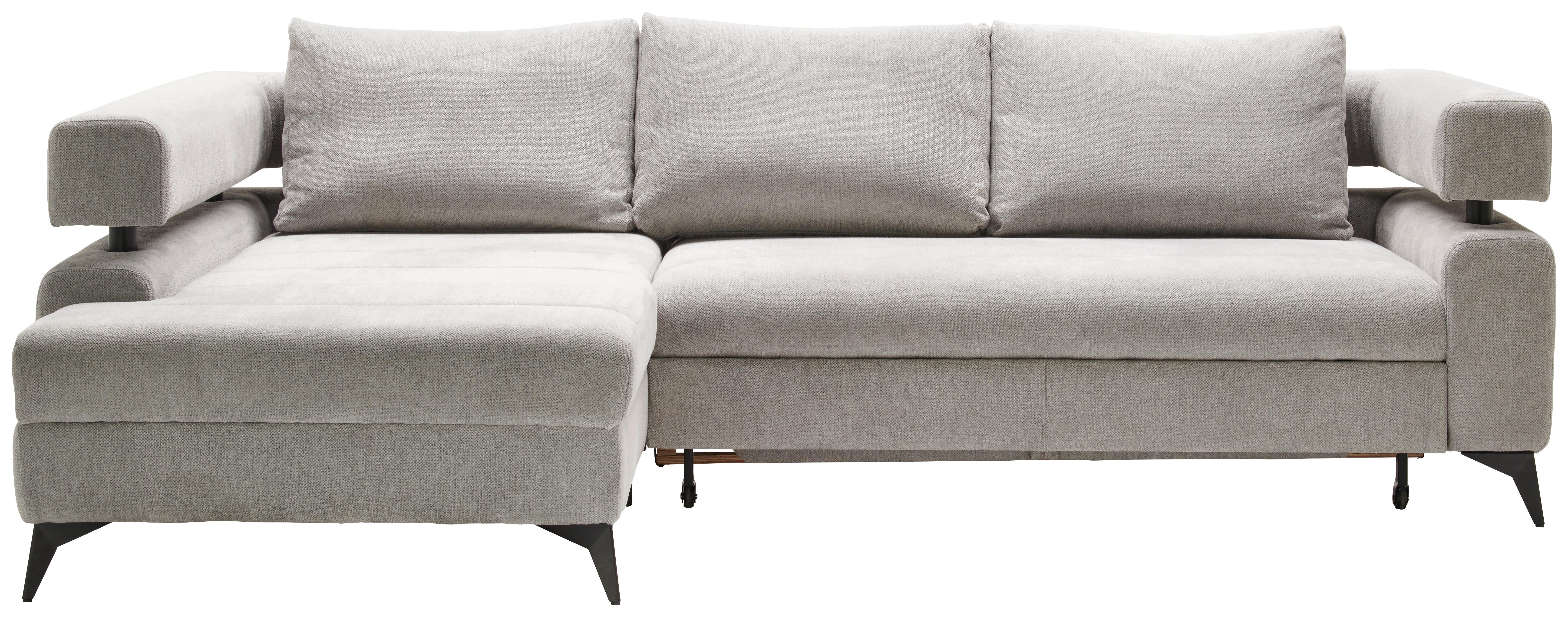 Kutna Garnitura Rosalie - svijetlo siva/crna, Konvencionalno, tekstil/metal (184/265cm) - Modern Living