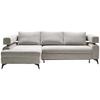 Kutna Garnitura Rosalie - svijetlo siva/crna, Konvencionalno, tekstil/metal (184/265cm) - Modern Living
