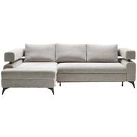 Kutna Garnitura Rosalie - svijetlo siva/crna, Konvencionalno, tekstil/metal (184/265cm) - Modern Living