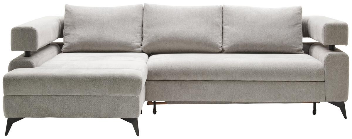 Kutna Garnitura Rosalie - svijetlo siva/crna, Konvencionalno, tekstil/metal (184/265cm) - Modern Living