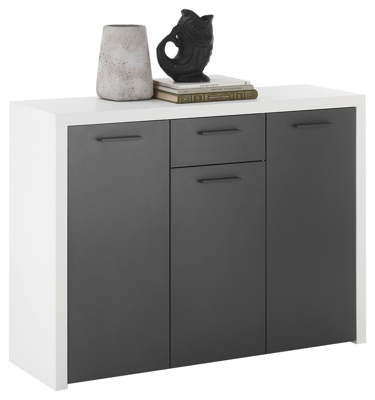 Sideboard Modica in Anthrazit/Weiß - Anthrazit/Weiß, MODERN, Holzwerkstoff/Kunststoff (119/88/38cm) - Mömax