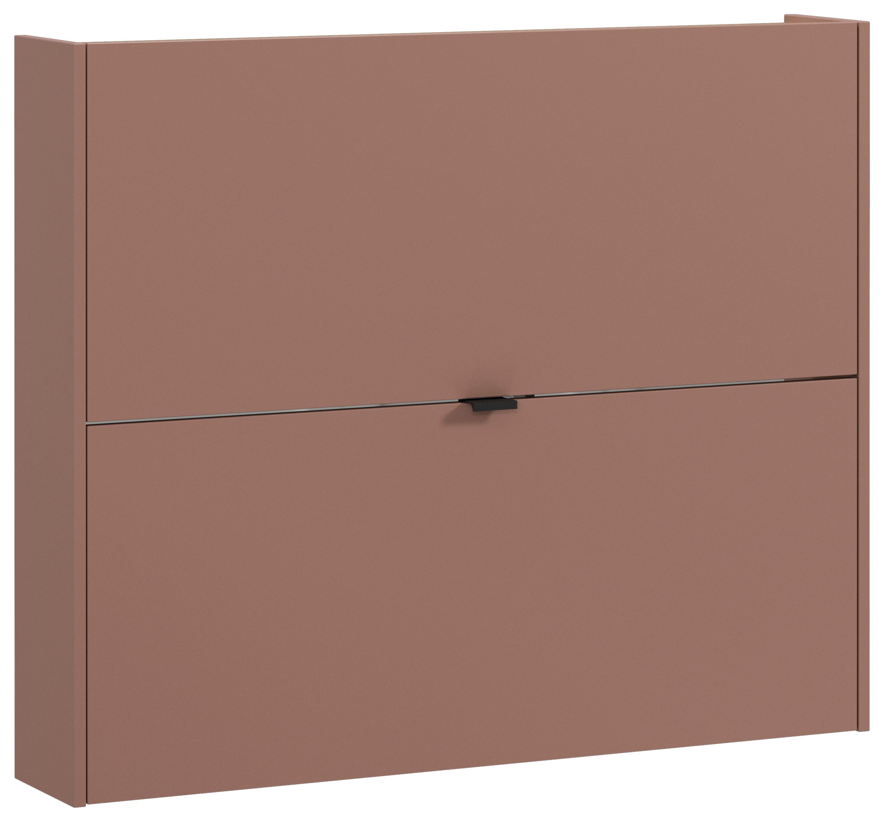 Hängeschuhschrank Ameca Braun/Eichefarben - Eichefarben/Schwarz, MODERN, Holzwerkstoff/Metall (100/83/18cm) - Premium Living