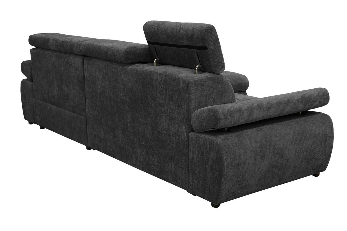 Kutna Garnitura Vegas - crna, Design, drvo/tekstil (294/173cm) - Modern Living