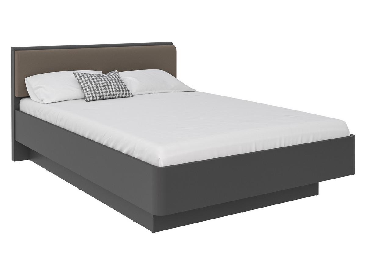 Pat tapițat Mariello 140/200 antracit/maro deschis - antracit/maro deschis, Modern, lemn/textil (140/200cm) - Bessagi Home