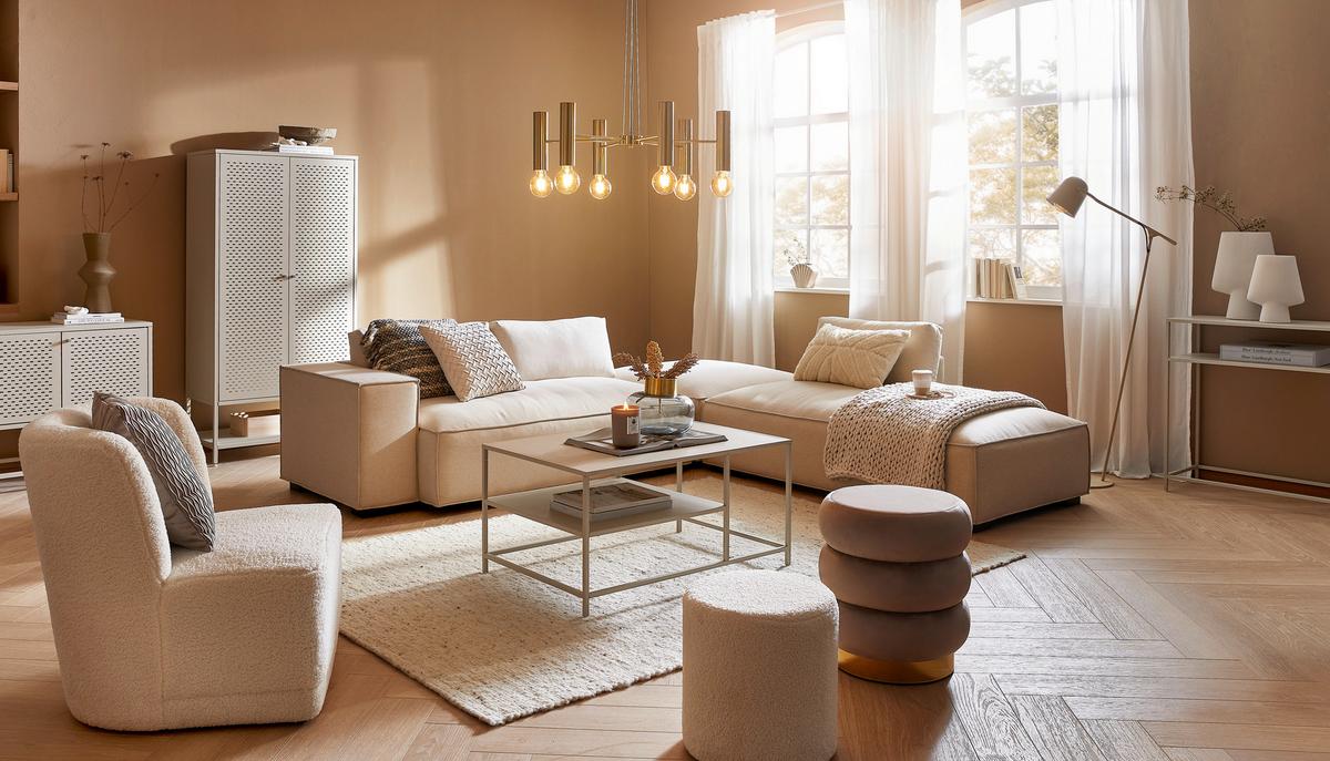 FOTEL VENEZIA - biały, Modern, drewno/tkanina (64/71/73cm) - Livetastic